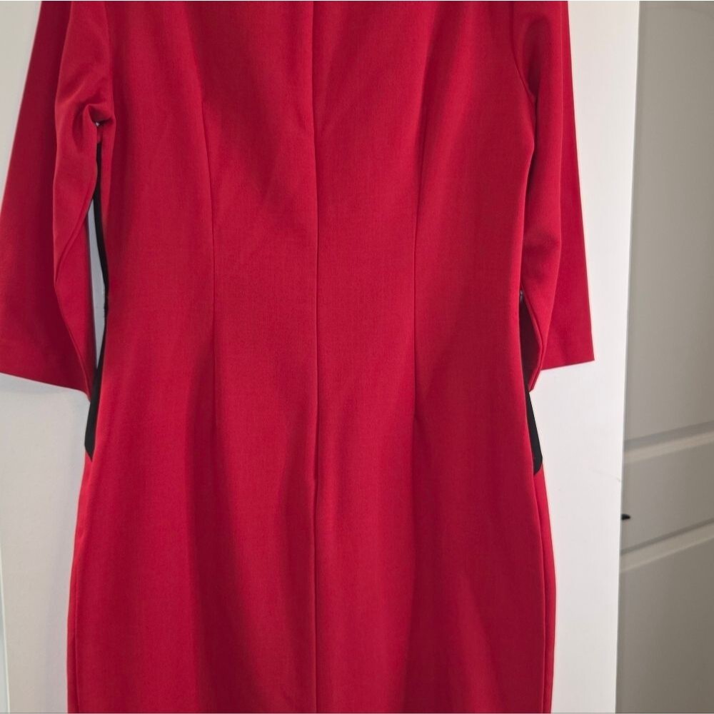 Liz Claiborne Red Black Colorblock Career Dress - Picture 8 of 10